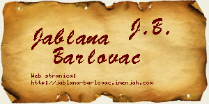 Jablana Barlovac vizit kartica